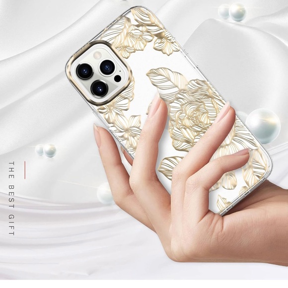 Compatible with iPhone 13 Pro Max Case,Clear Case with Flowers,for Girly Women - Picture 6 of 11